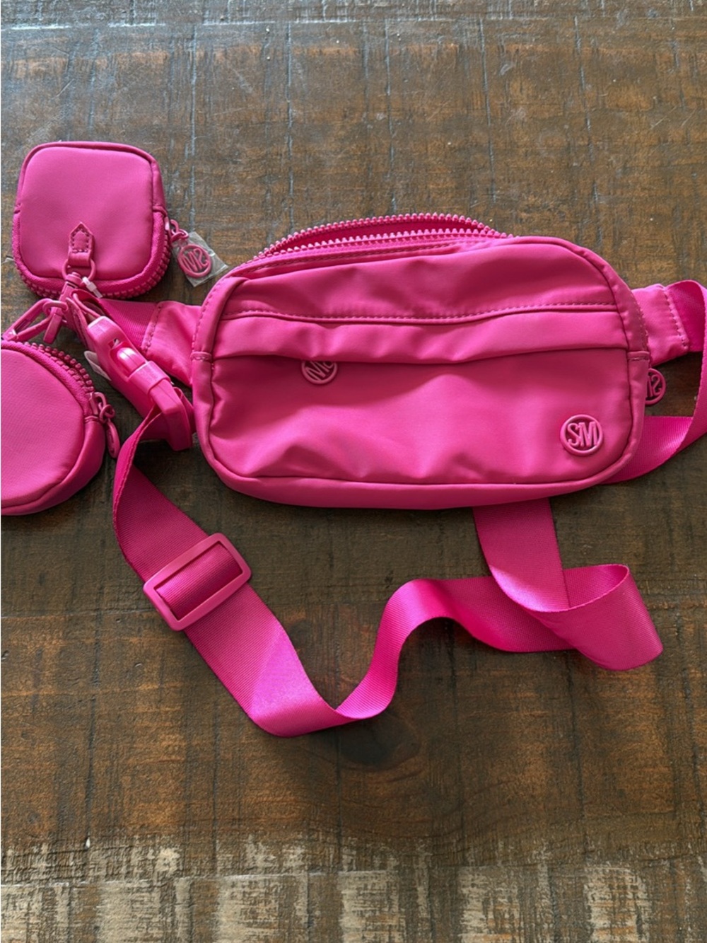 Steve Madden Hot Pink Belt Bag with Pouches